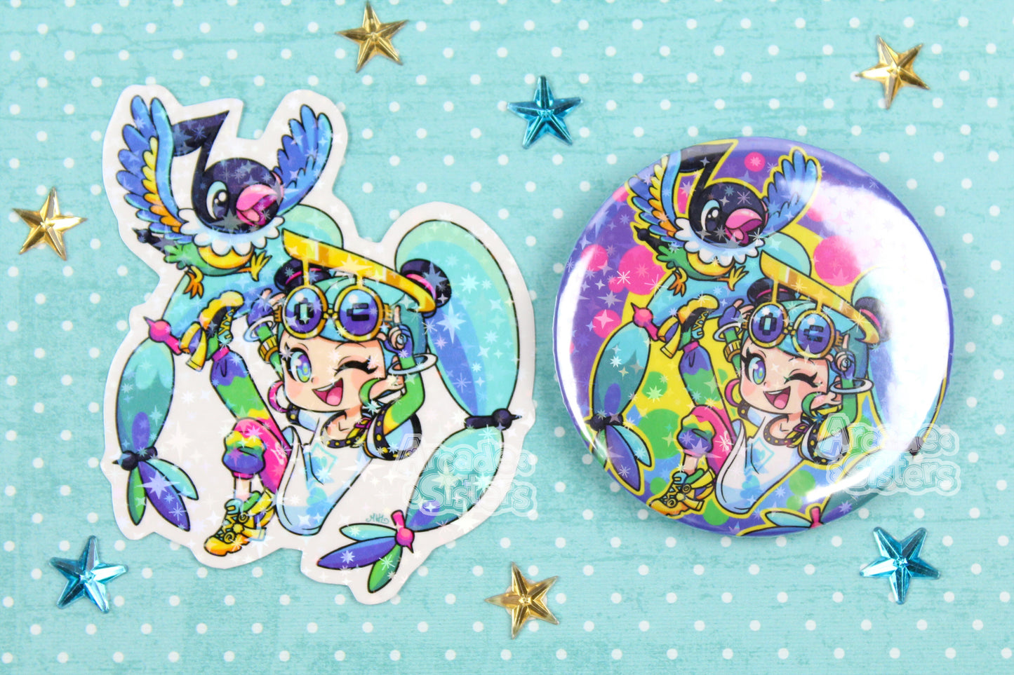 PokéMiku Holo Stickers & Badges