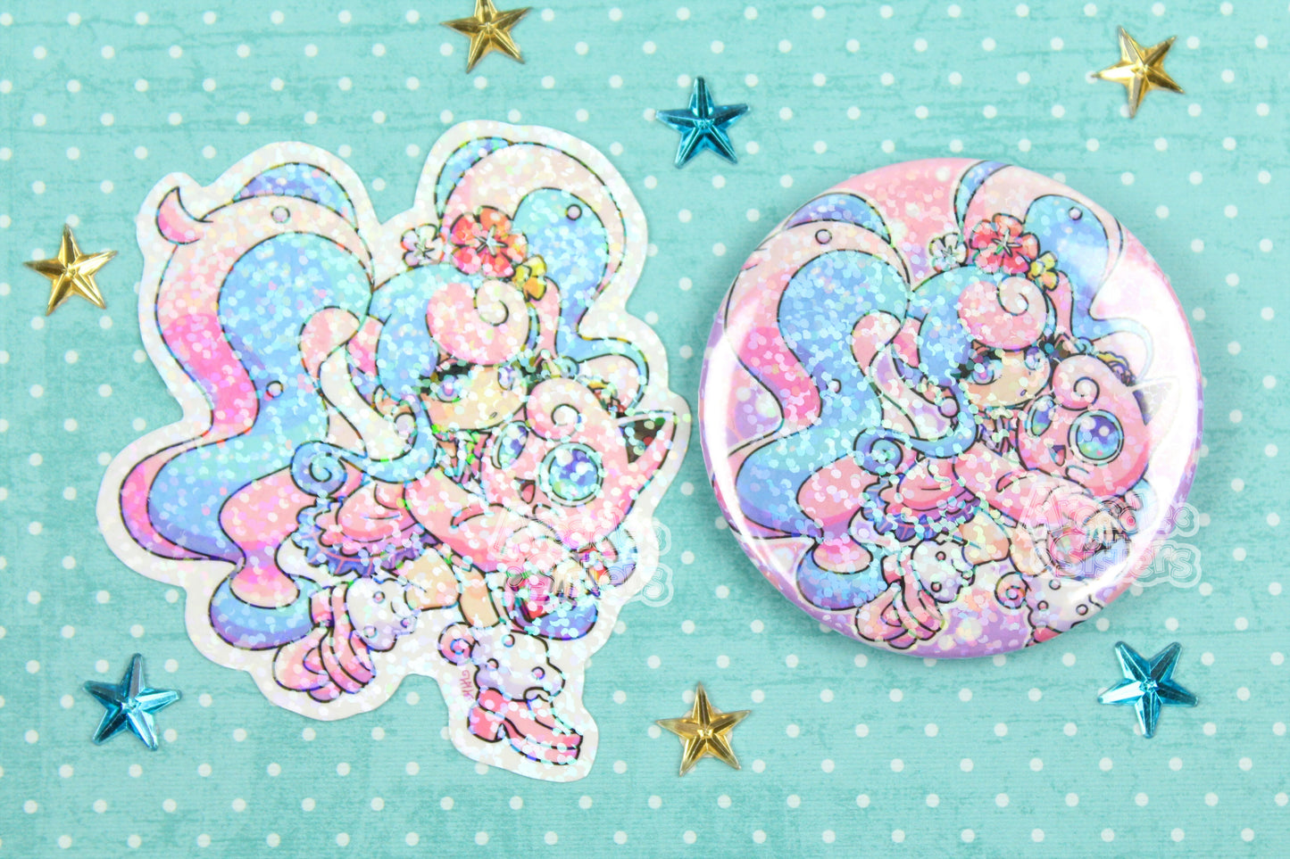 PokéMiku Holo Stickers & Badges