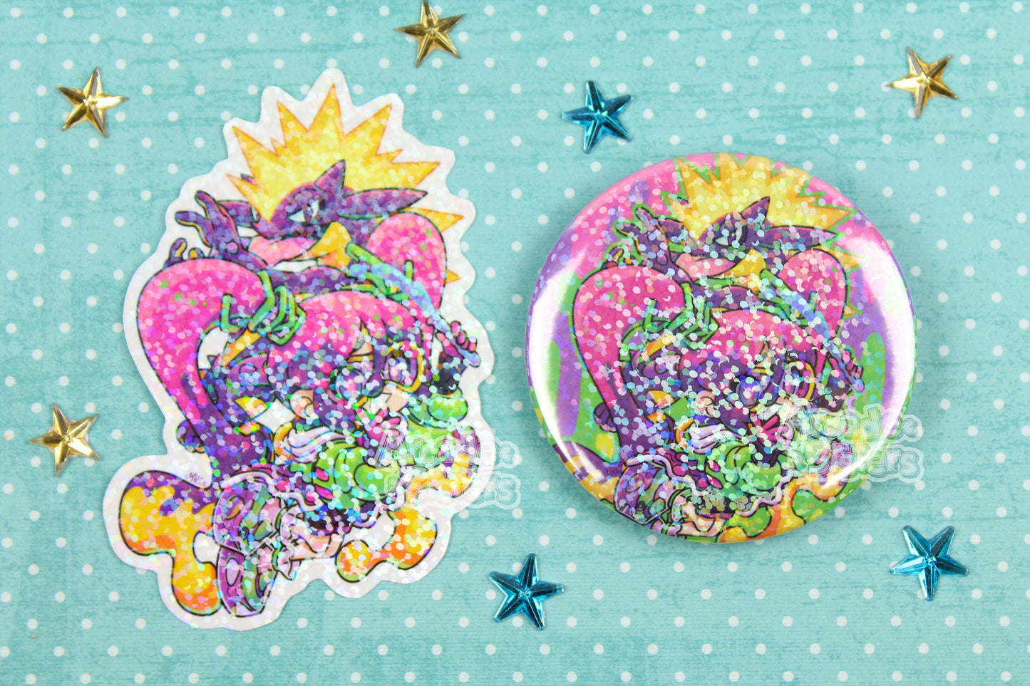 PokéMiku Holo Stickers & Badges