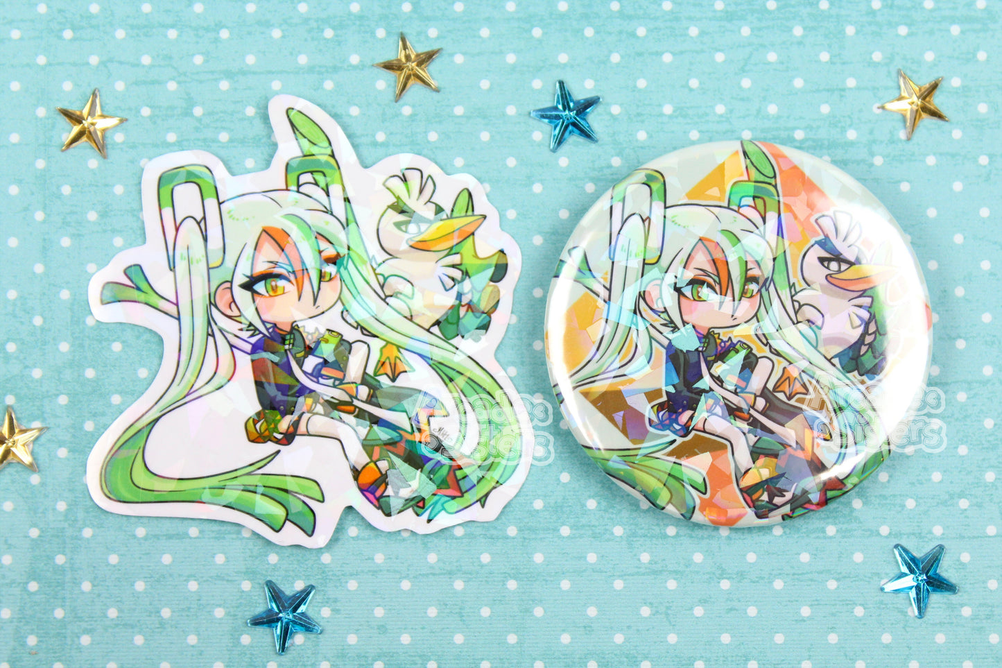 PokéMiku Holo Stickers & Badges