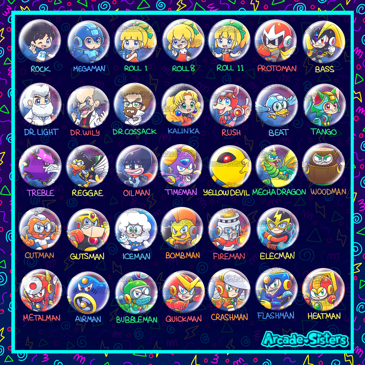 Megaman Stickers & Badges