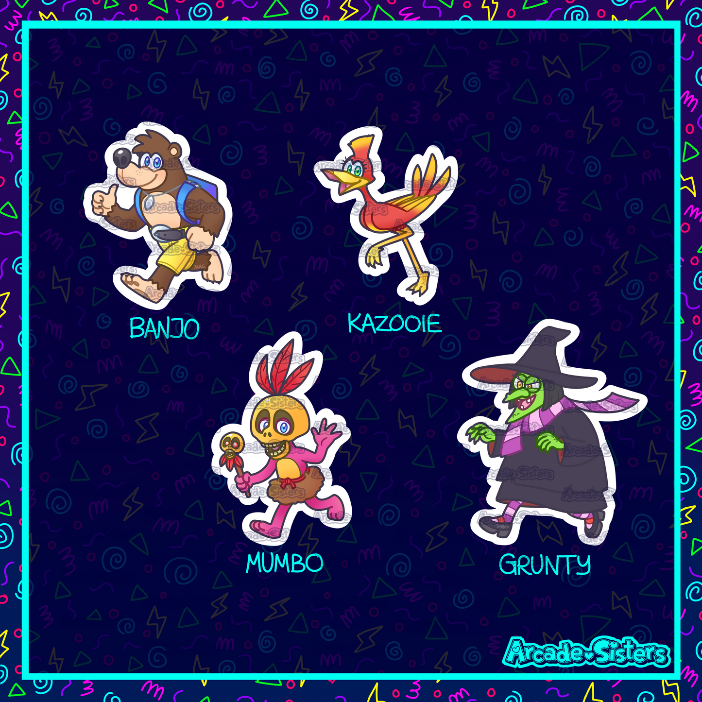 Bear and Bird Stickers & Badges