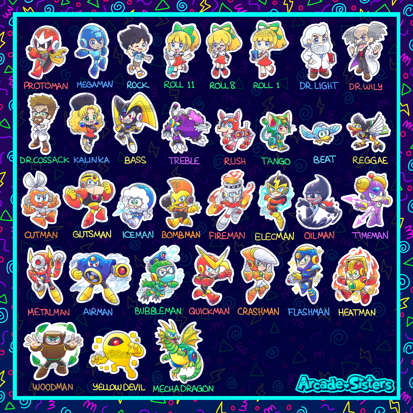 Megaman Stickers & Badges