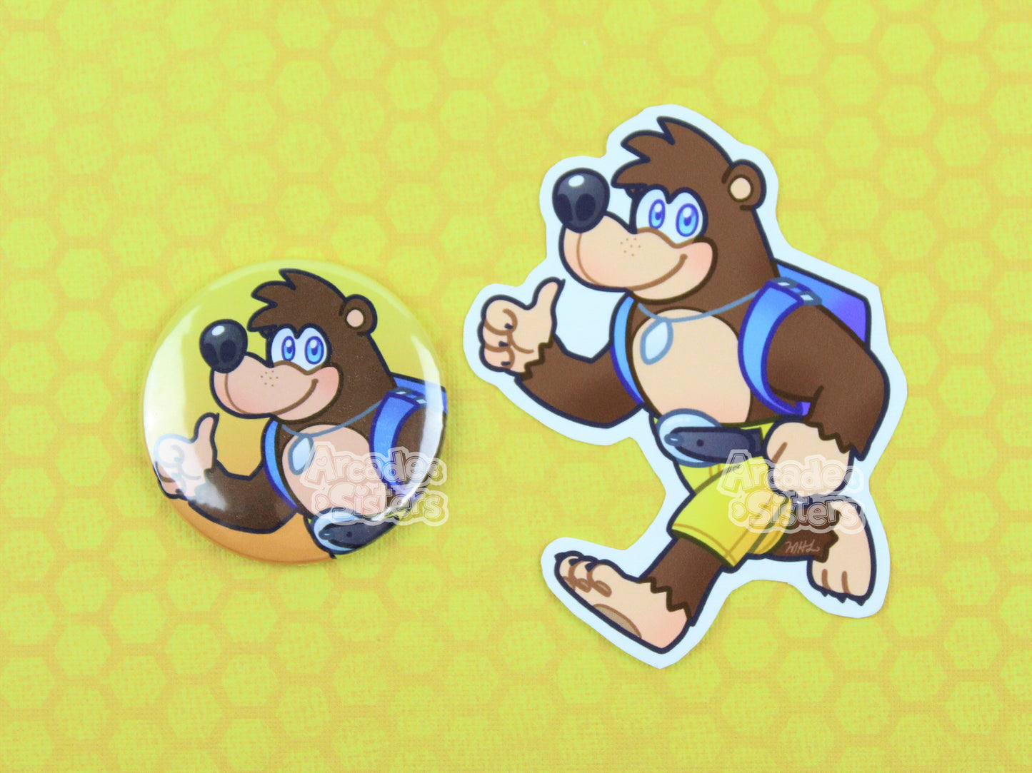 Bear and Bird Stickers & Badges