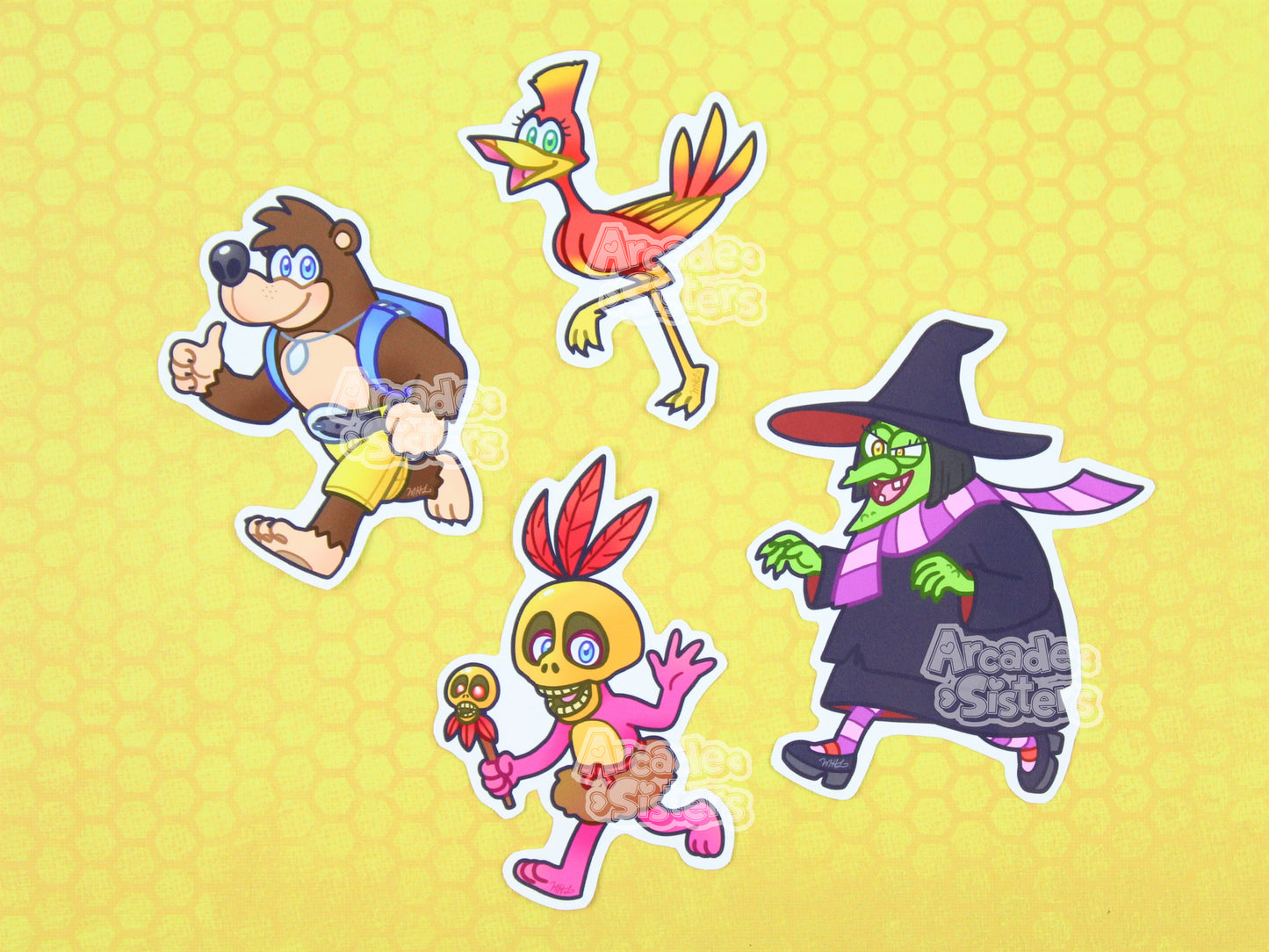 Bear and Bird Stickers & Badges