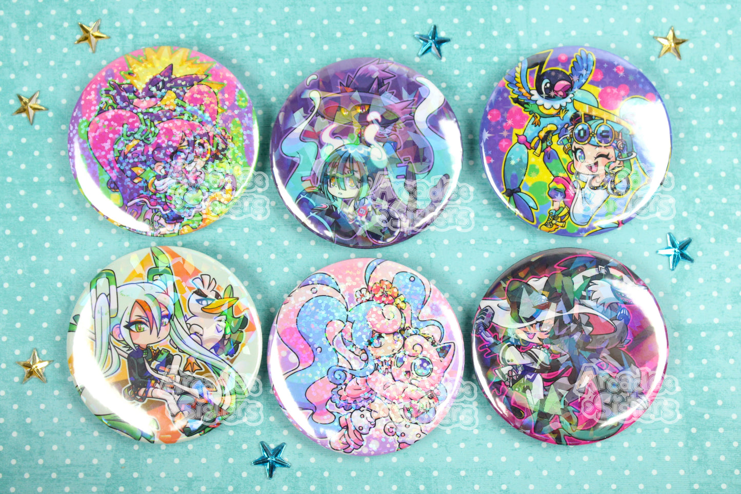 PokéMiku Holo Stickers & Badges