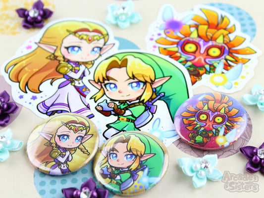 Ocarina & Majora Stickers & Badges
