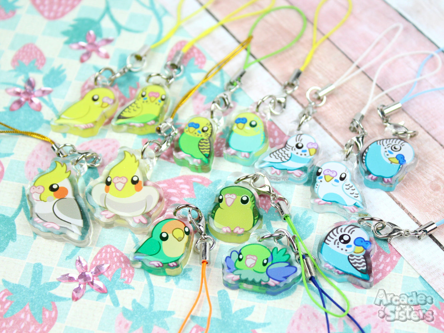 Budgies Phone Charms