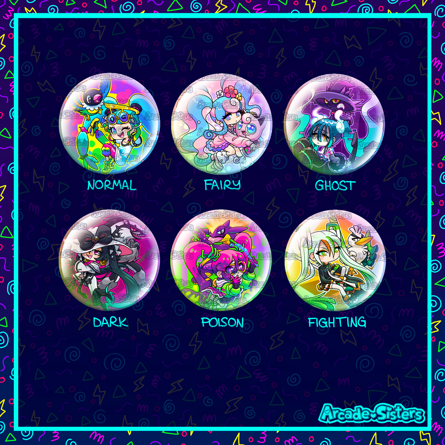 PokéMiku Holo Stickers & Badges