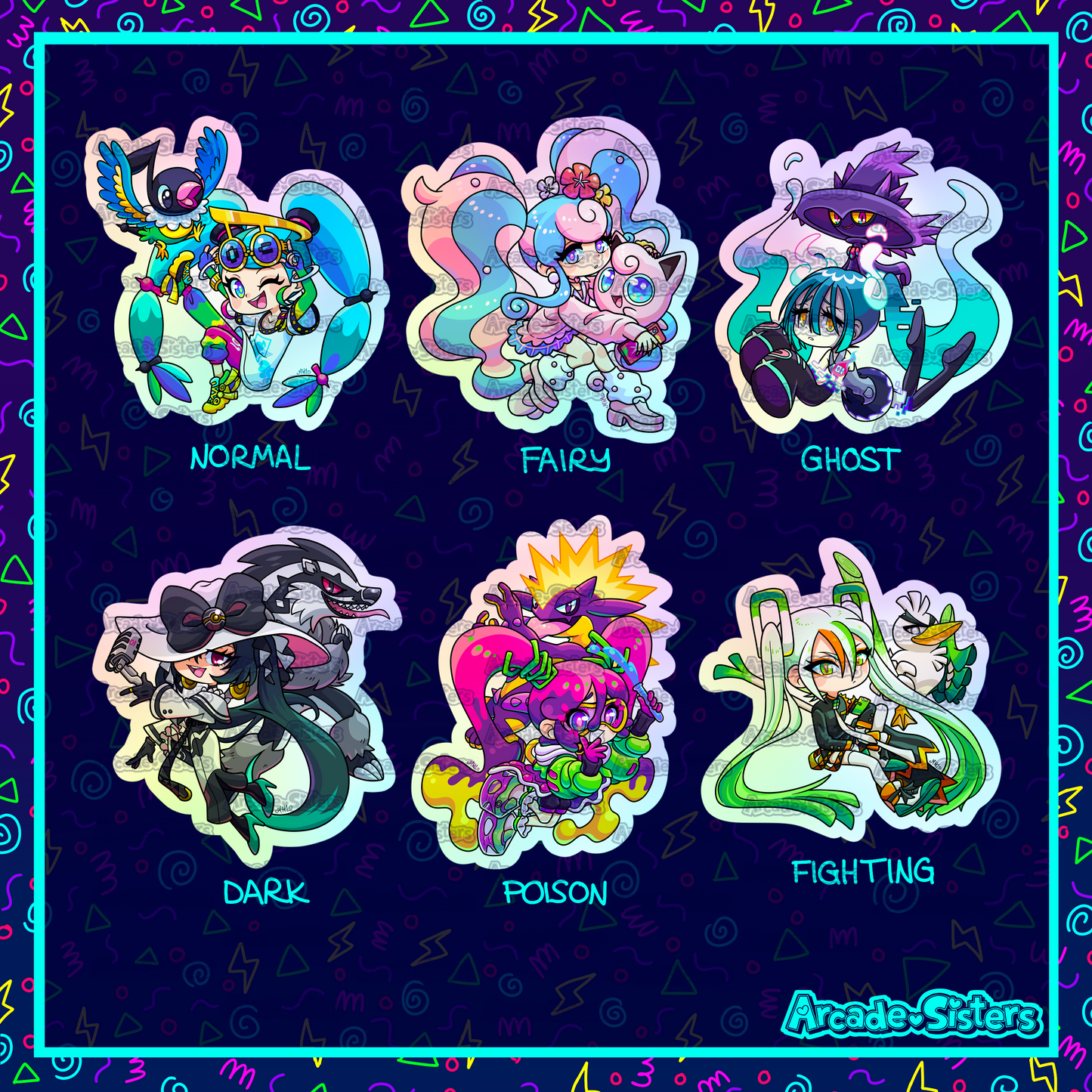 PokéMiku Holo Stickers & Badges