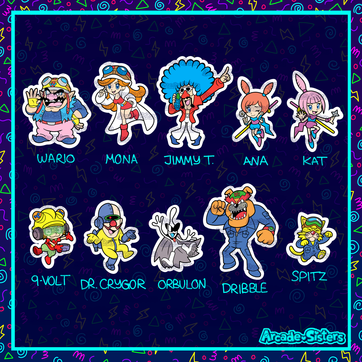 WarioWare, Inc. Mega Microgames Stickers & Badges