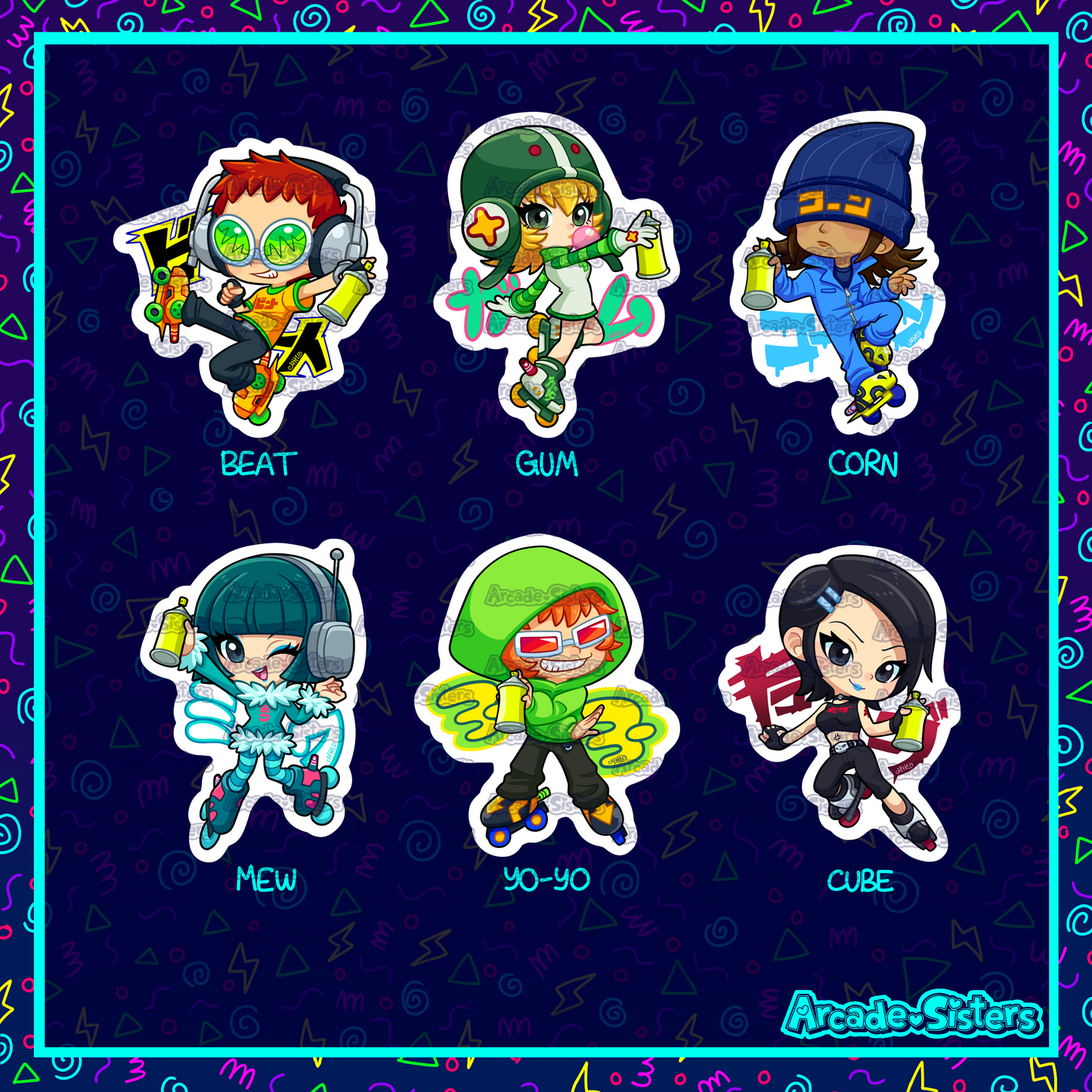 Jet Set Radio Stickers & Badges