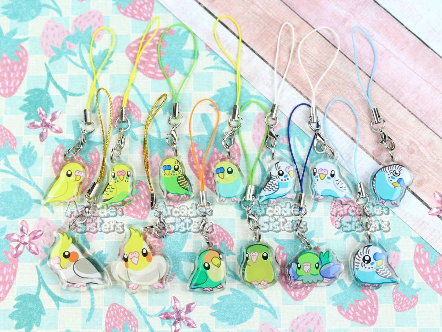Budgies Phone Charms