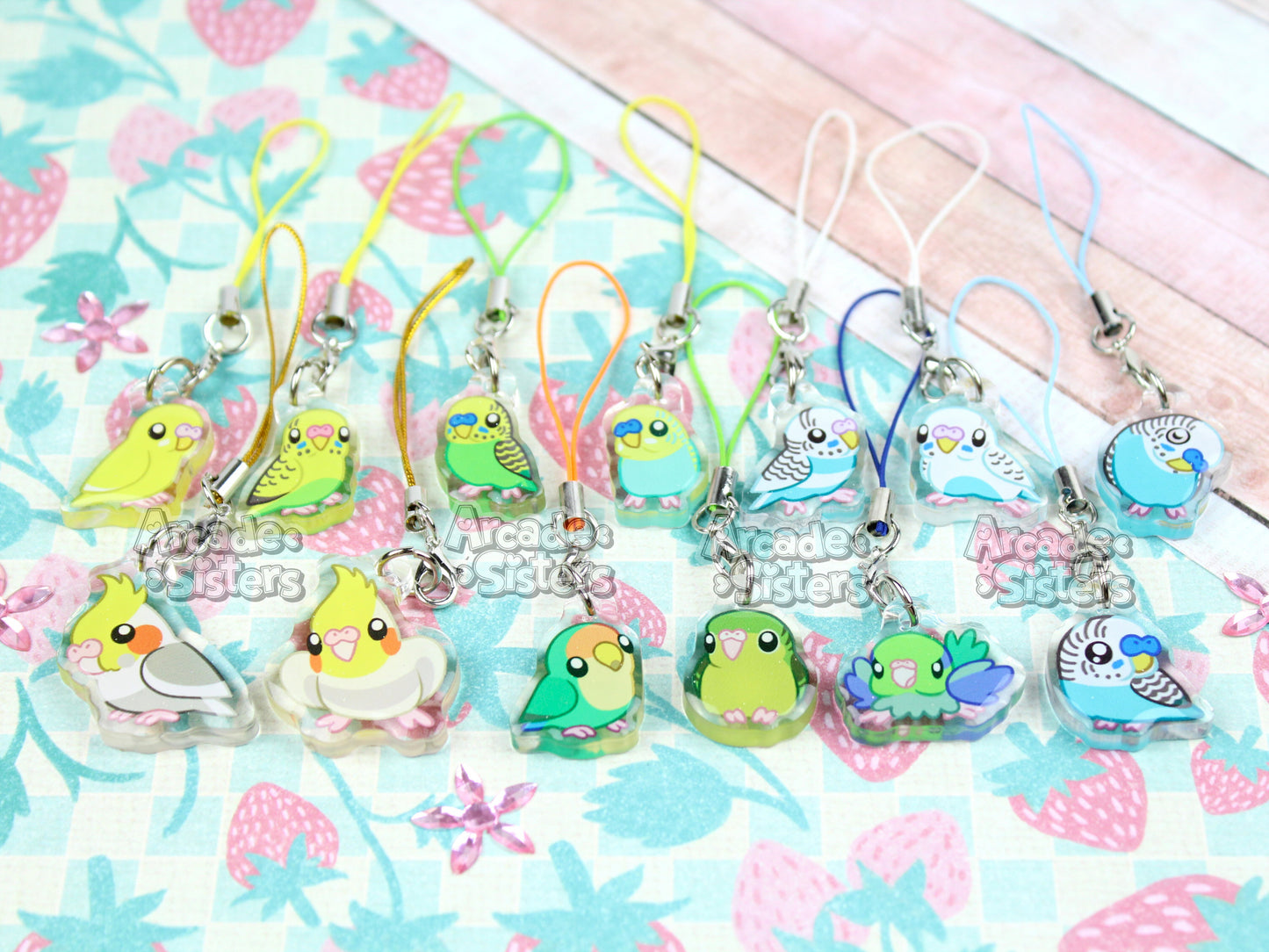 Budgies Phone Charms