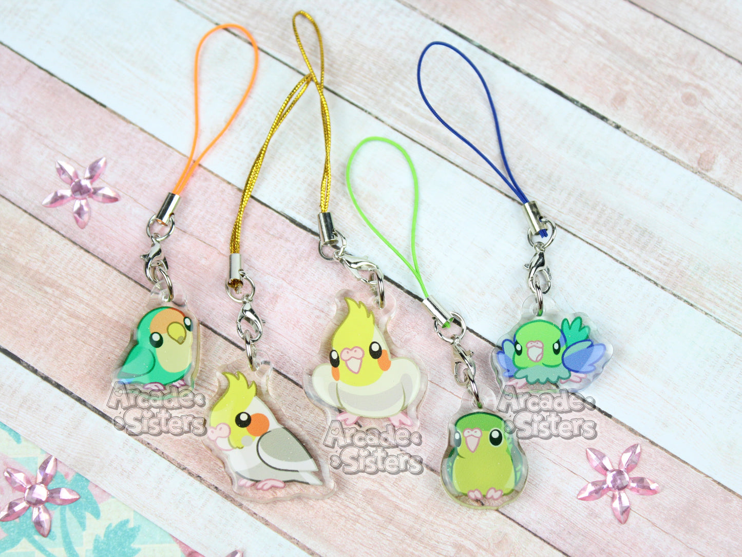 Budgies Phone Charms