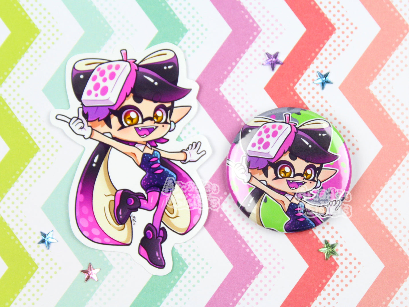 Splatoon Stickers & Badges – Arcade Sisters